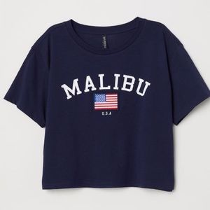 navy blue malibu crop top, juniors